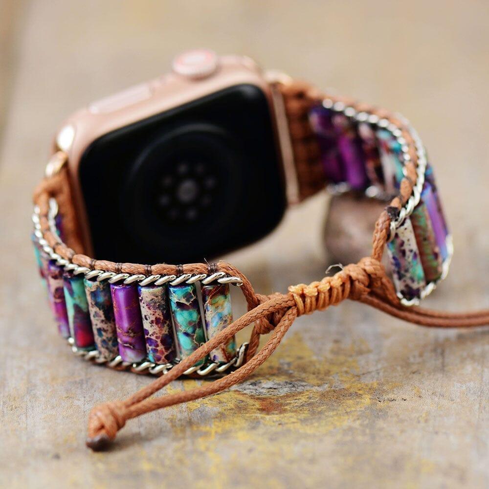 Bracelet de Montre Connectée Énergie Divine en Jaspe Violet