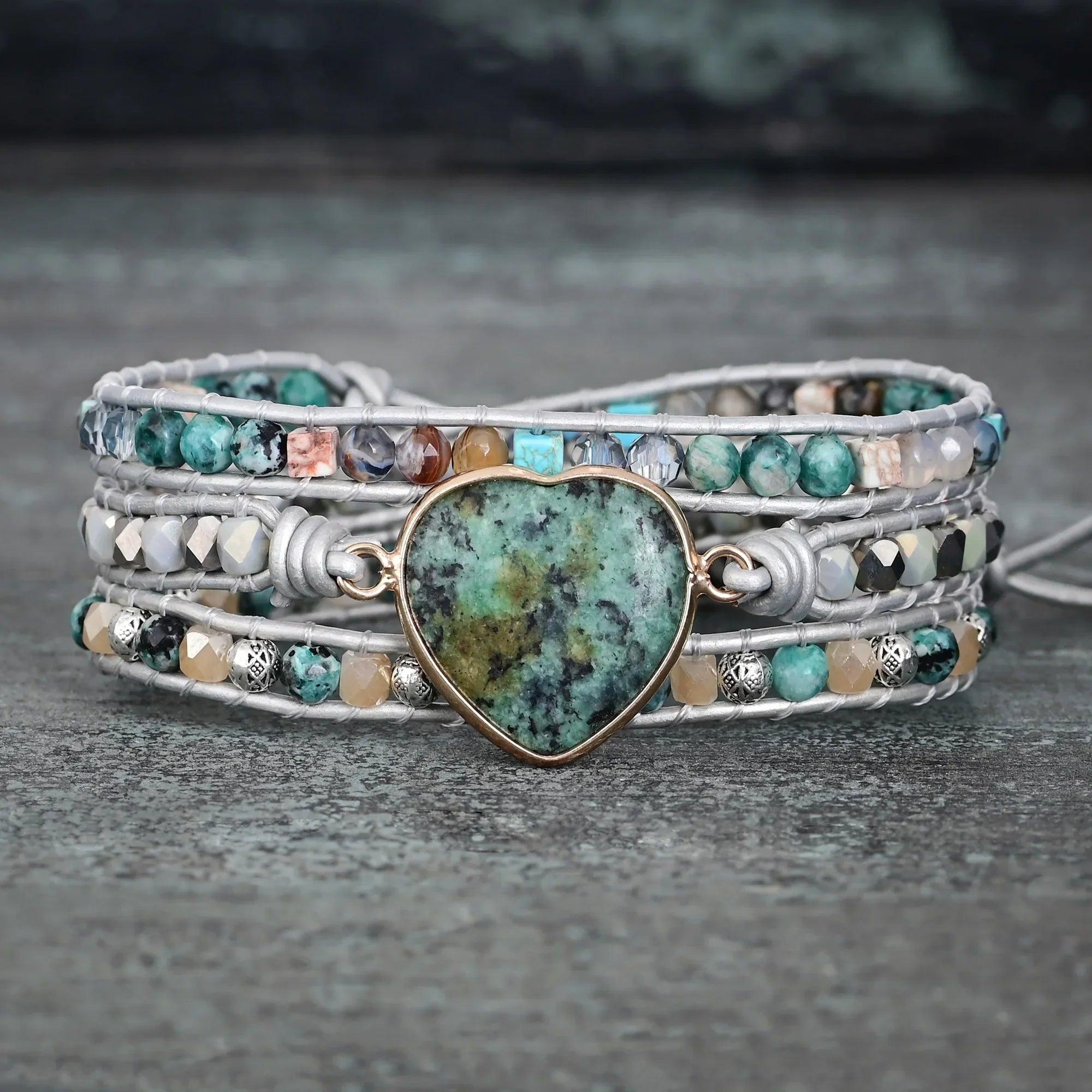 Bracelet Harmonieuse Superposition en Pierres Naturelles