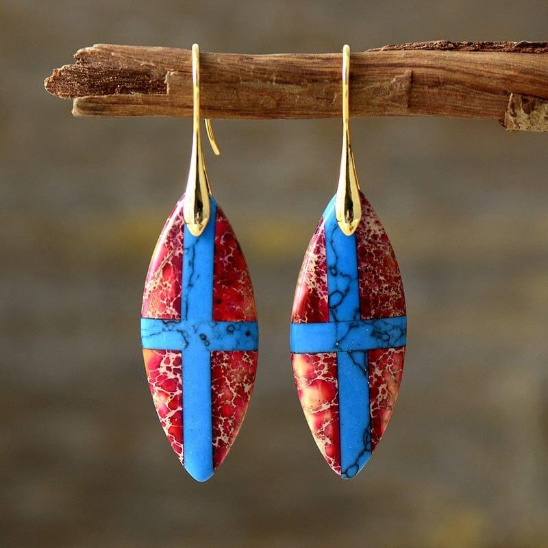 Boucles d'Oreilles Abondance Cultivée en Jaspe