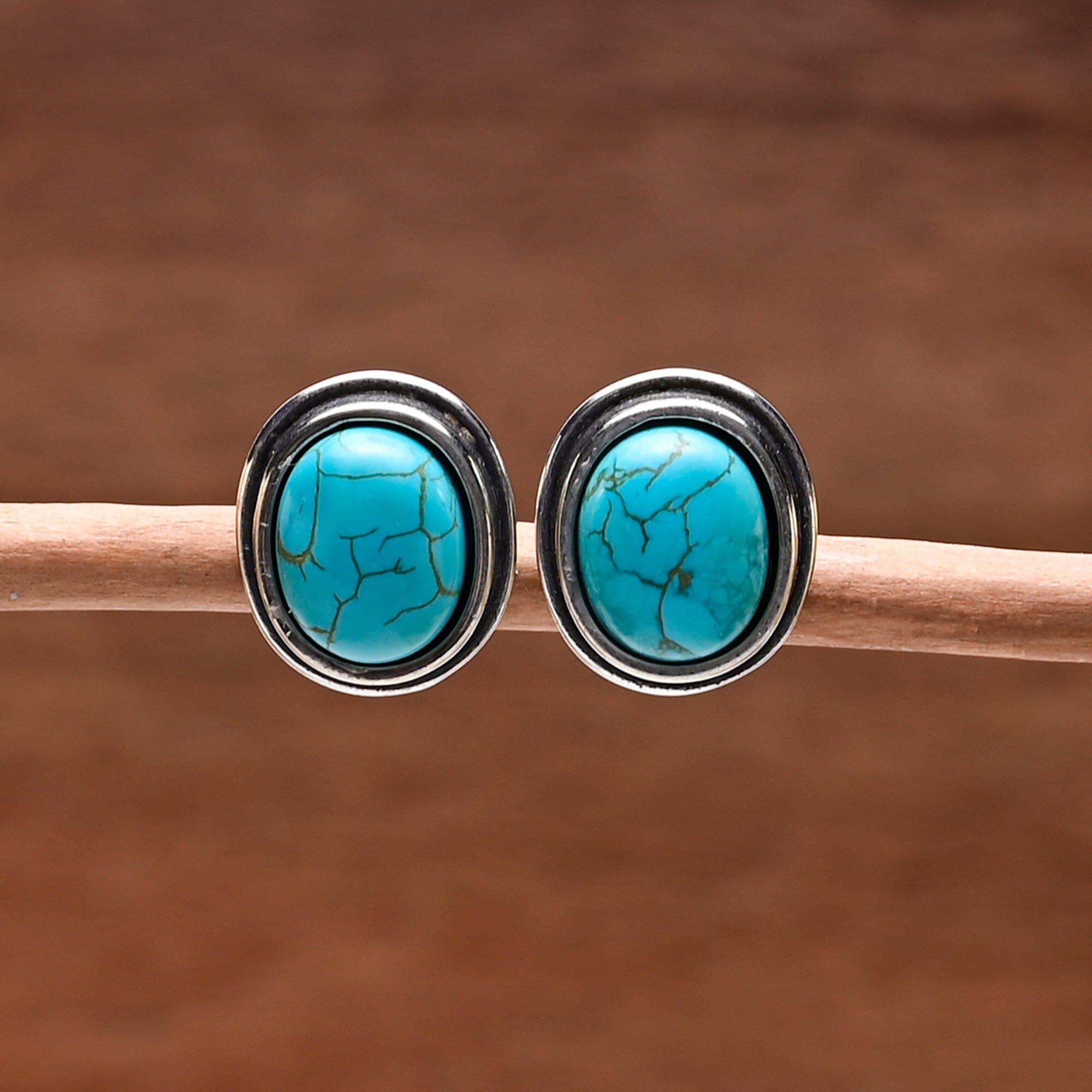 Macaria - Clous d'Oreilles Intemporelle en Turquoise