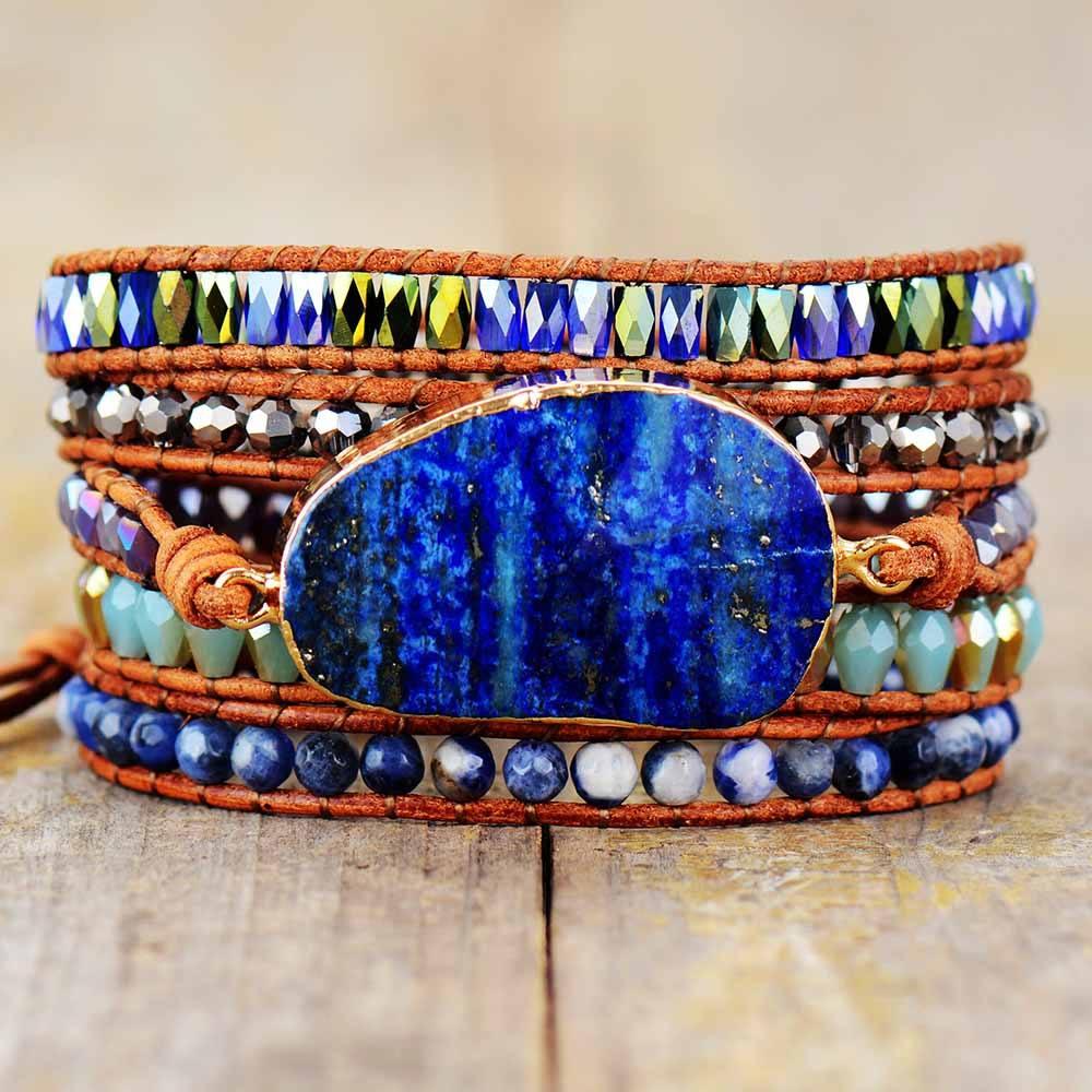 Bracelet Profondeur Marine en Lapis-Lazuli