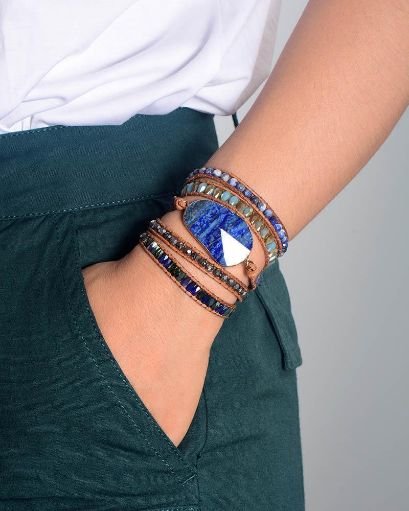 Bracelet Profondeur Marine en Lapis-Lazuli