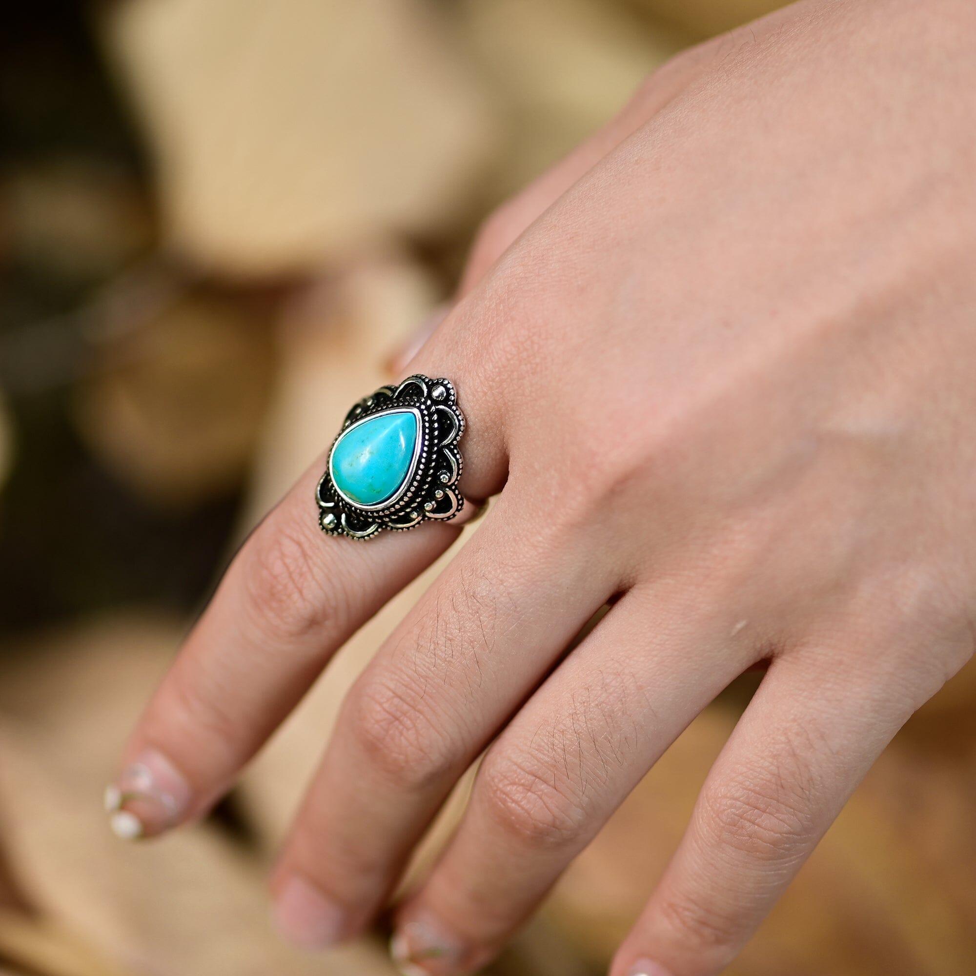 Bague Bohème Floria en Turquoise