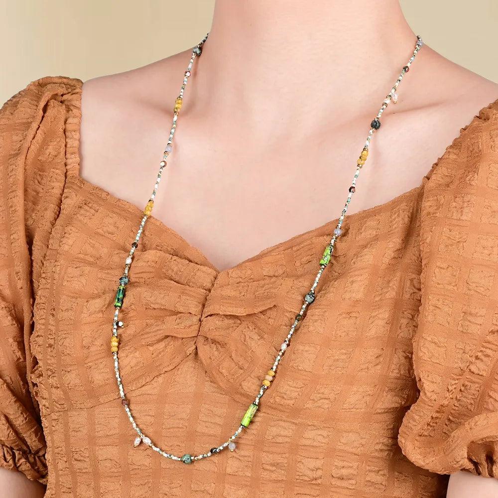 Collier Songe Éthéré en Hématite, Labradorite & Perles