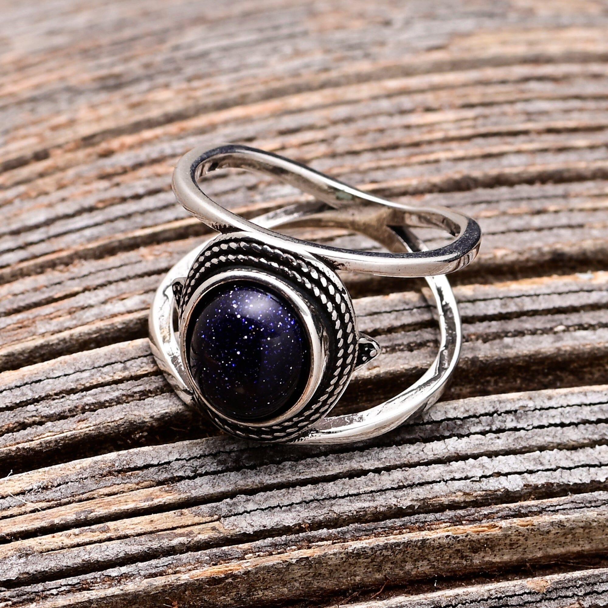 Gatani - Bague Cosmos en Grès Bleuté