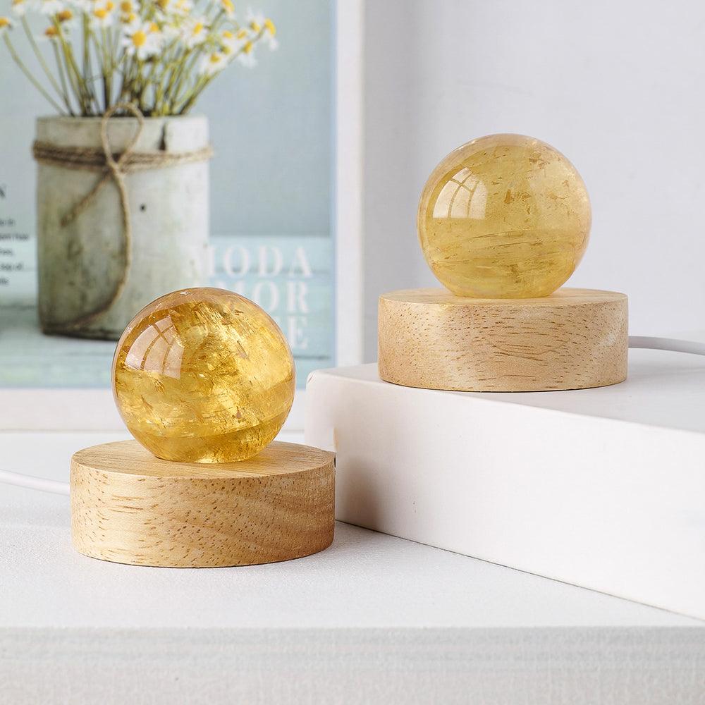 Lampe Sphère Éclat Doré en Calcite