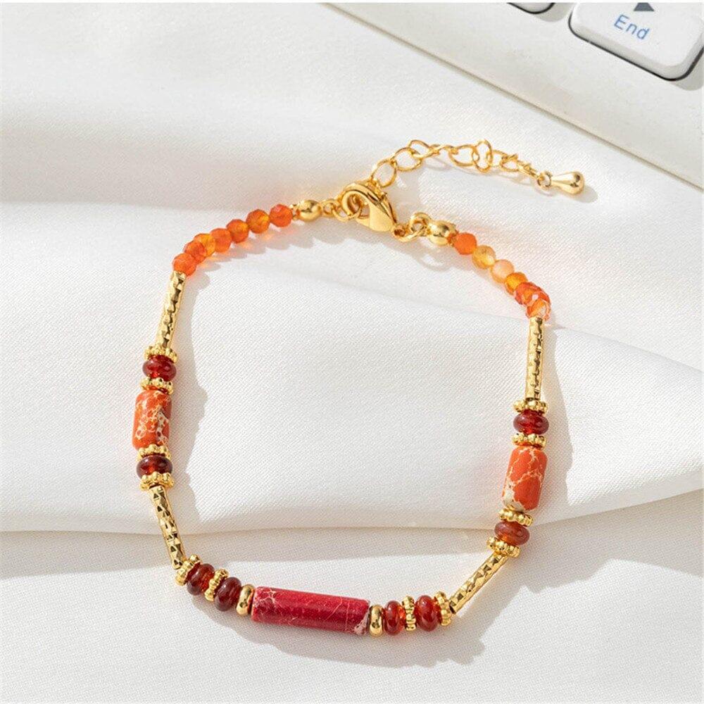 Bracelet d'Ancrage Force Enchantée en Agate Rouge