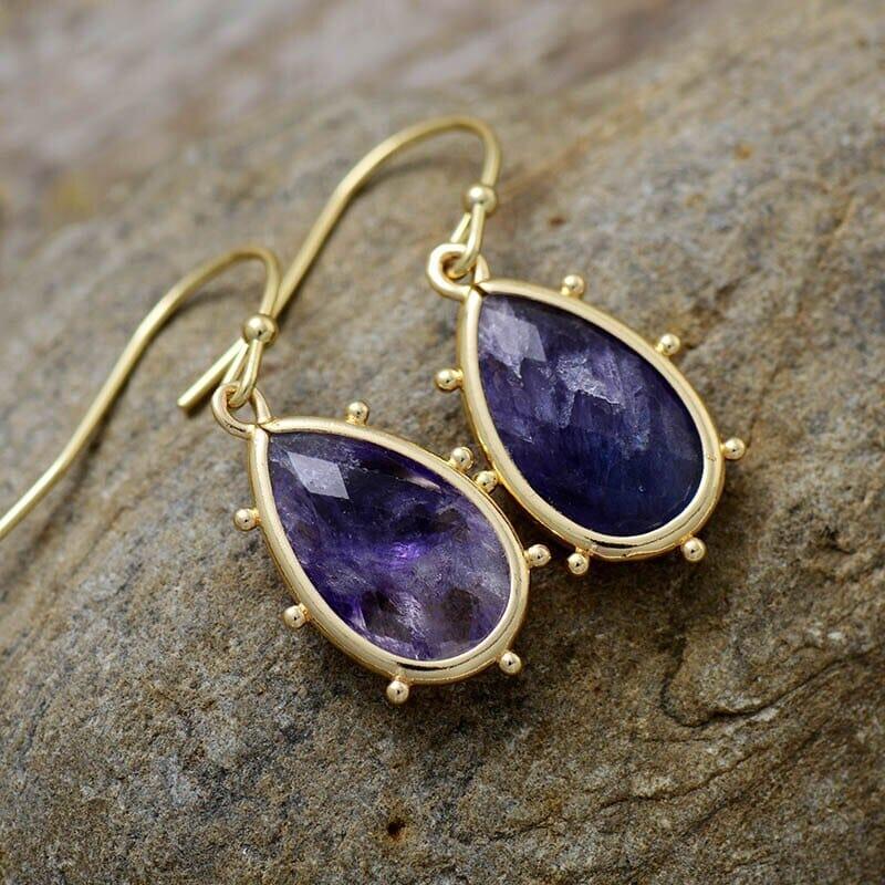 Boucles d'Oreilles "Flux Harmonieux" en Fluorite
