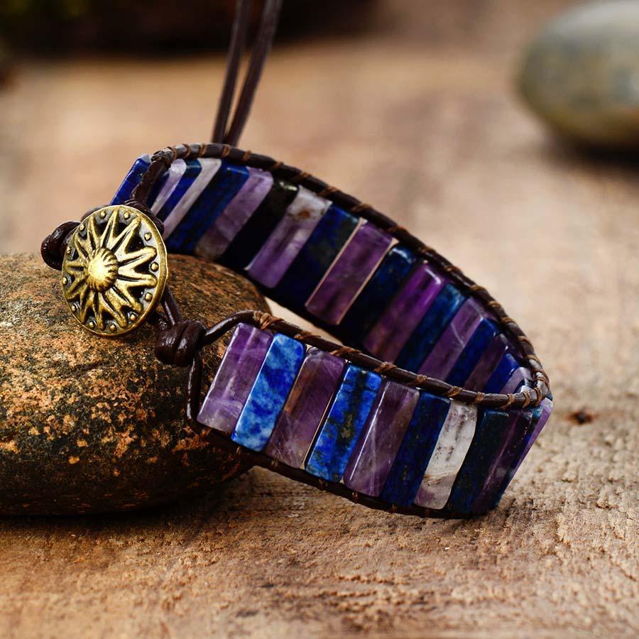 Bracelet en Améthyste et Lapis-Lazuli