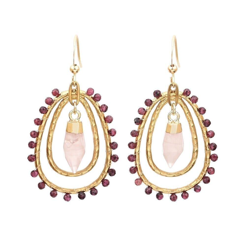 Boucles d'Oreilles Essence de l'Âme en Pierres Naturelles