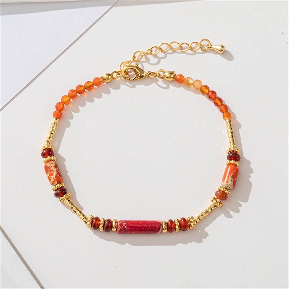 Bracelet d'Ancrage Force Enchantée en Agate Rouge