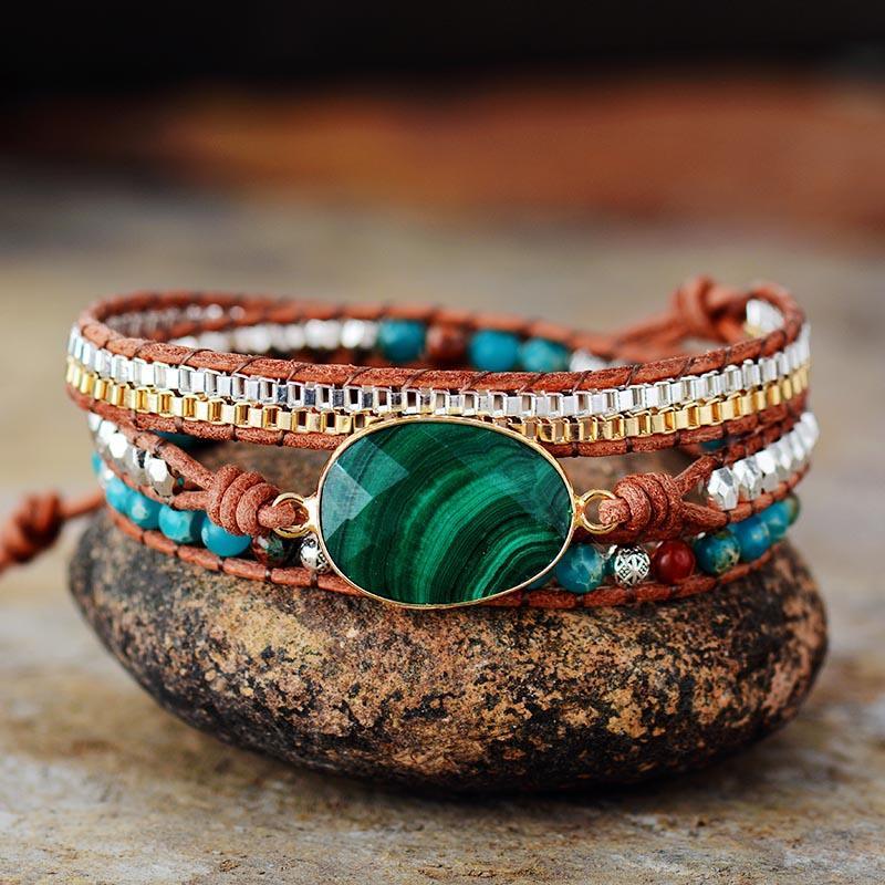 Bracelet de Protection en Malachite