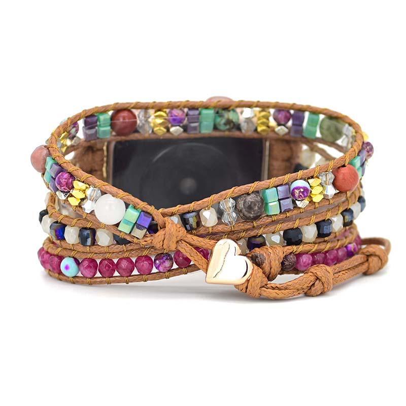 Bracelet pour Apple Watch Touche de Couleur en Pierres Précieuses