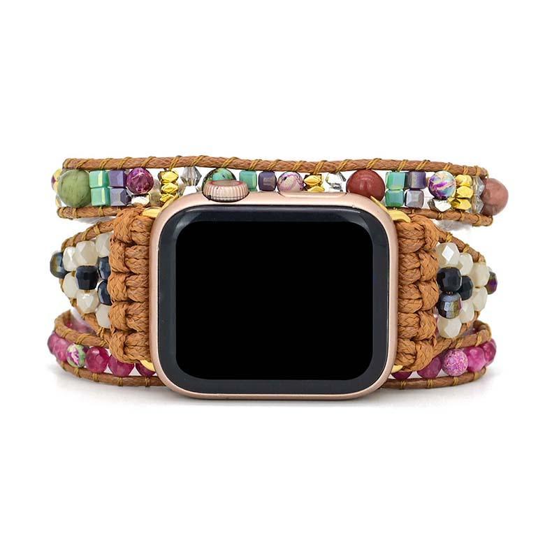 Bracelet pour Apple Watch Touche de Couleur en Pierres Précieuses