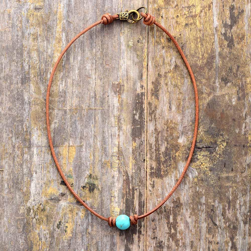 Collier Ras de Cou Précieux en Turquoise
