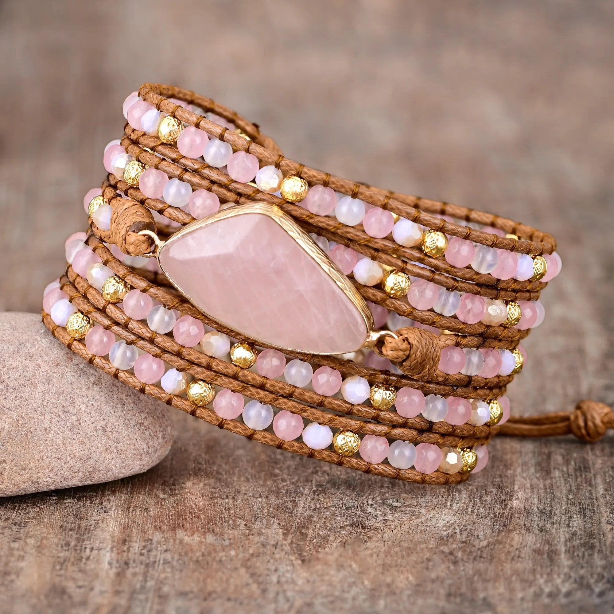 Bracelet Aura de Grâce en Quartz Rose