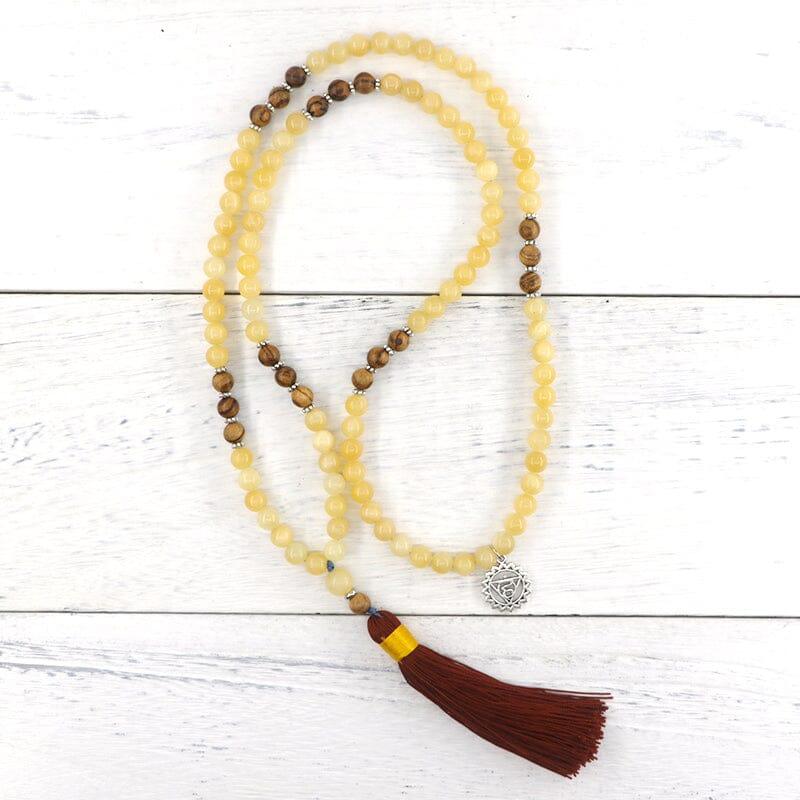 Collier Mala Fortune et Paix en Jade Jaune