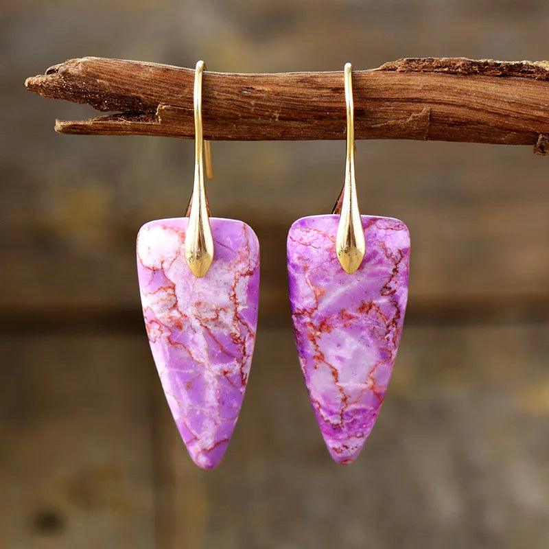 Boucles d'Oreilles Mystique Cascade en Jaspe