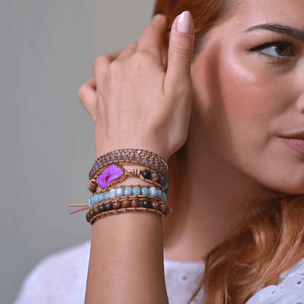 Bracelet Druse Univers Parallèle en Jaspe et Onyx