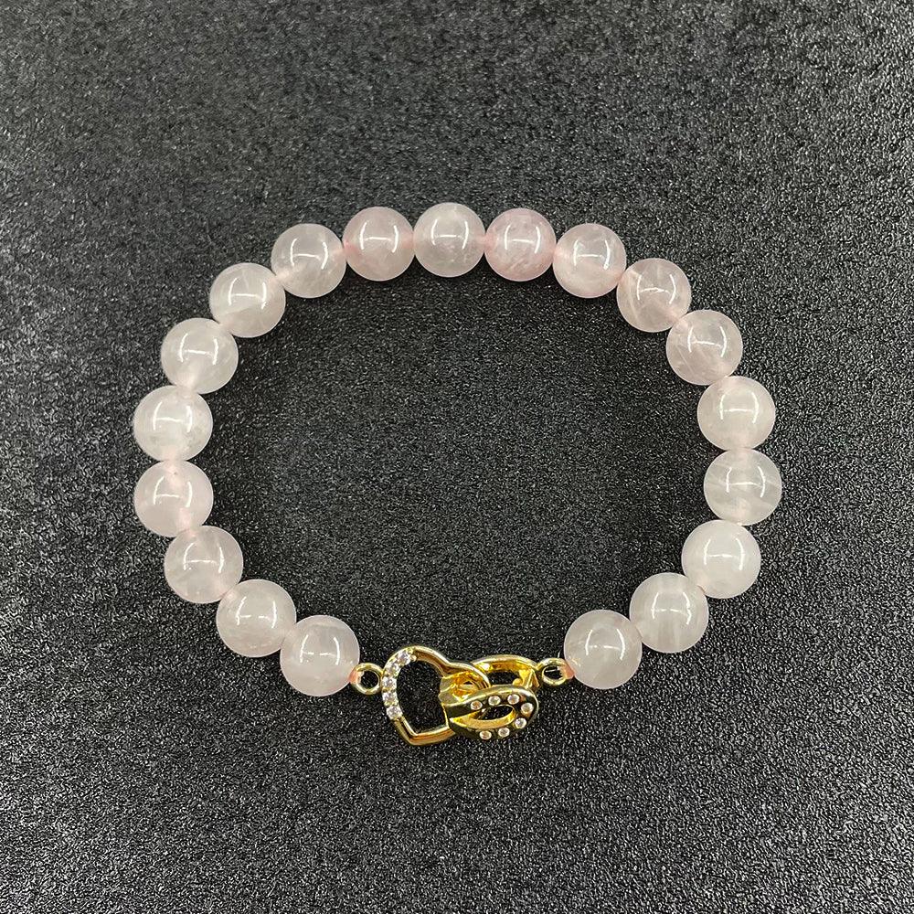 Bracelet Cœur d’Élégance en Pierres Naturelles