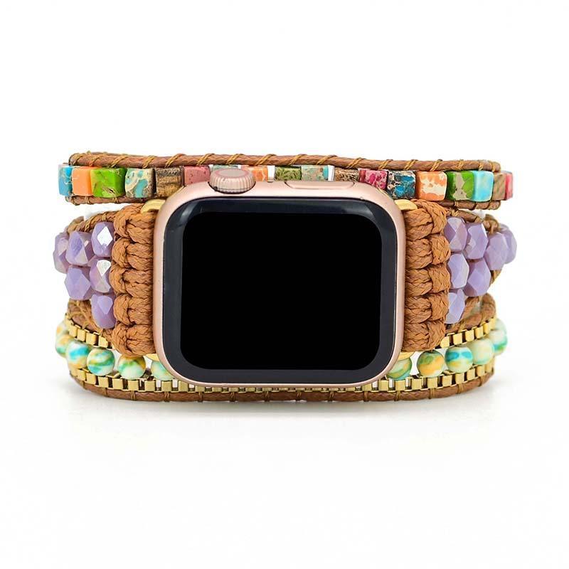 Bracelet pour Apple Watch Multicolore en Pierres Carrées