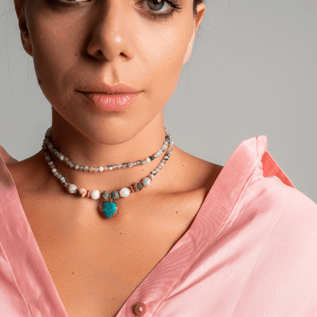 Collier et Bracelet Mala Yoga Zen en Jaspe et Agate