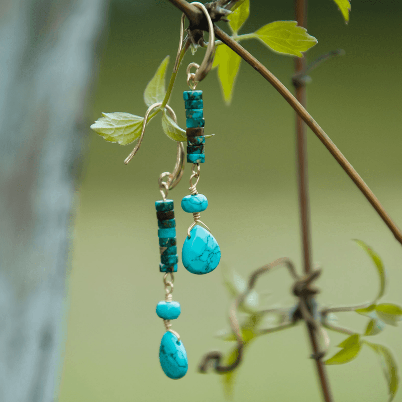 Boucles d'Oreilles Bleu Océan