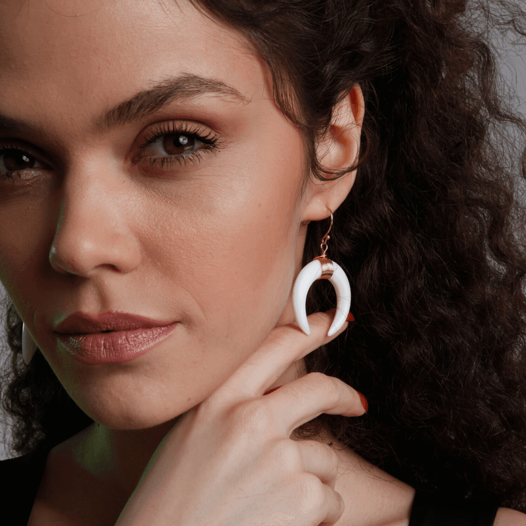 Boucles d'Oreilles Magie Lunaire en Forme de Demi-Lune