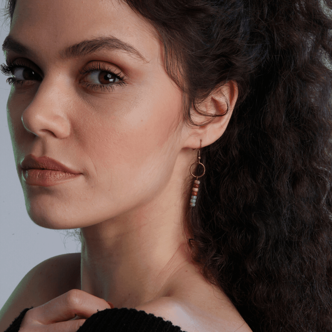 Boucles d'Oreilles en Jaspe Naturel