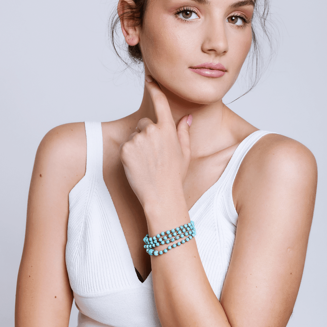 Collier Double Fonction Vintage en Turquoise