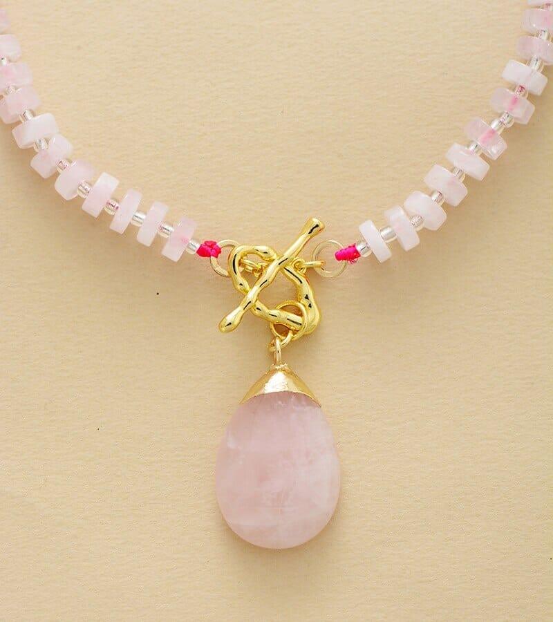 Collier Pur Amour en Quartz Rose