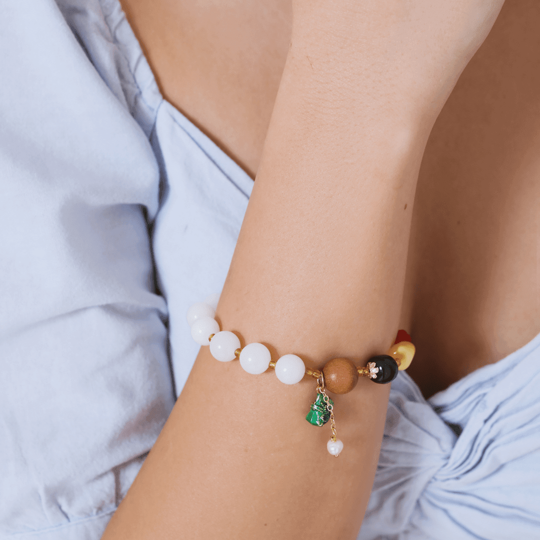 Bracelet Opulence Celeste en Jade, Jaspe et Agate
