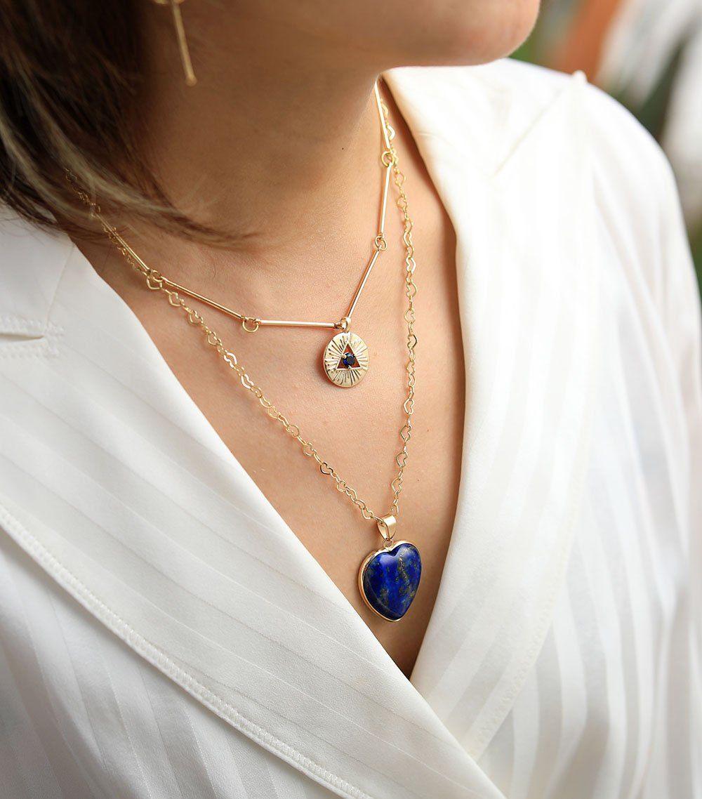 Collier Protecteur "Oeil de la Providence" en Lapis-Lazuli