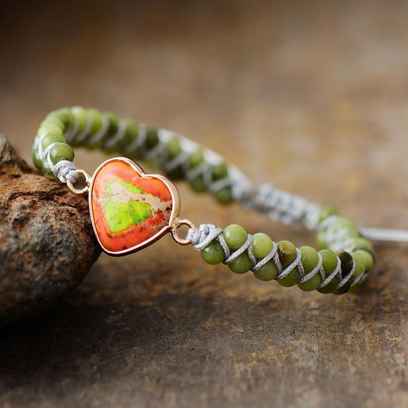 Bracelet Coeur Passion en Jade