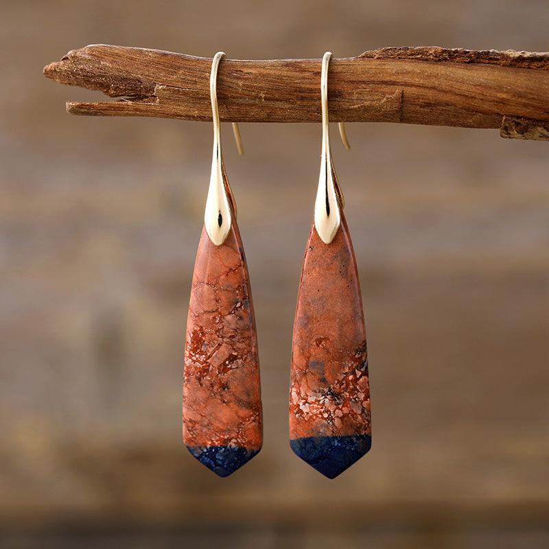 Boucles d’Oreilles Lueur de l’Horizon en Jaspe Naturel