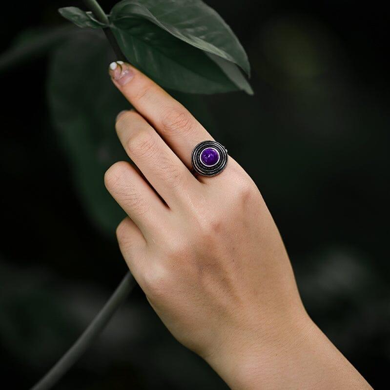 VESTA - Bague en Améthyste "Noyau de l'Univers"