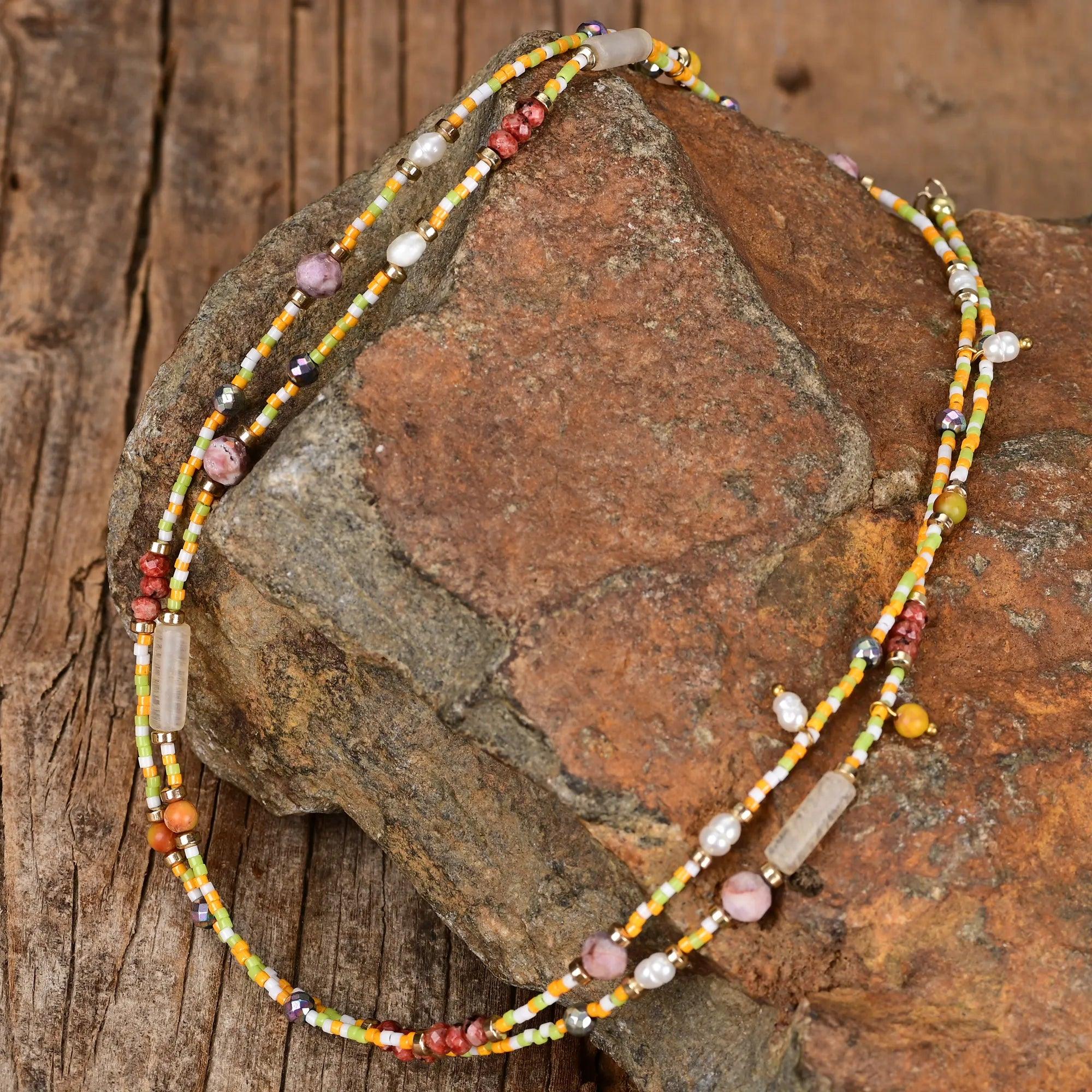 Collier Crépuscule Harmonieux en Agate & Jaspe