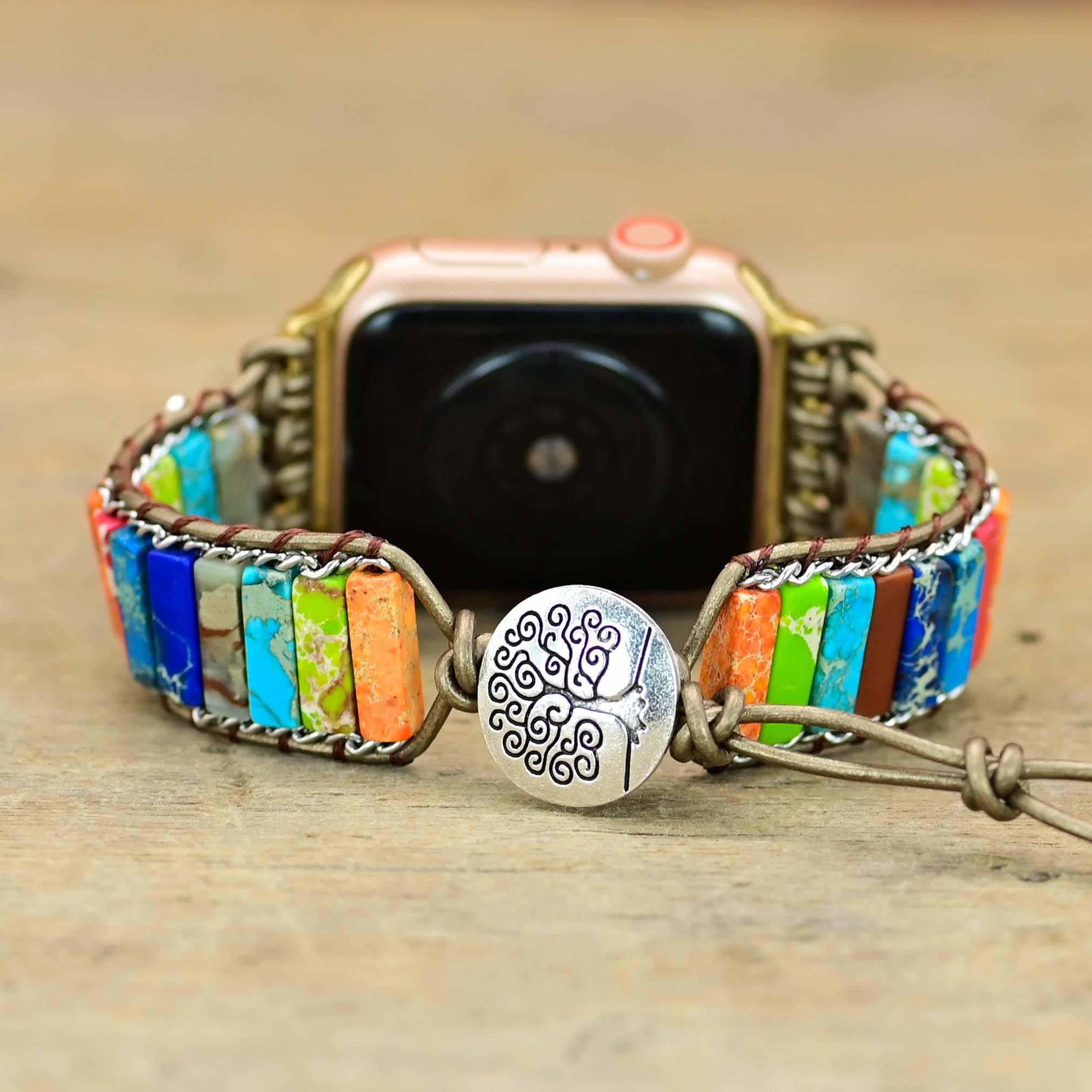 Bracelet Pour Applewatch Énergie Impériale En Jaspe Et Howlite