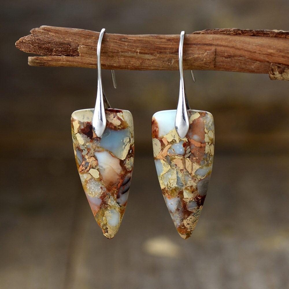 Boucles d'Oreilles Mystique Cascade en Jaspe