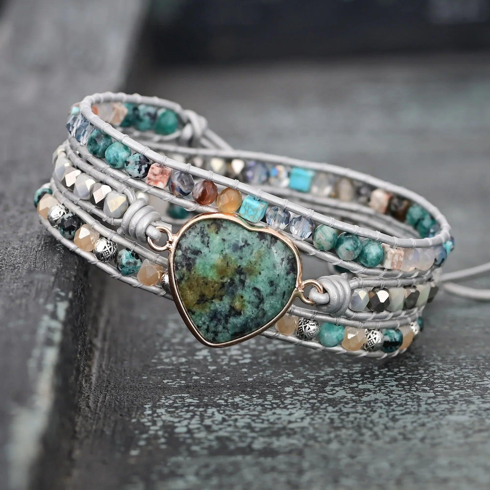 Bracelet Harmonieuse Superposition en Pierres Naturelles