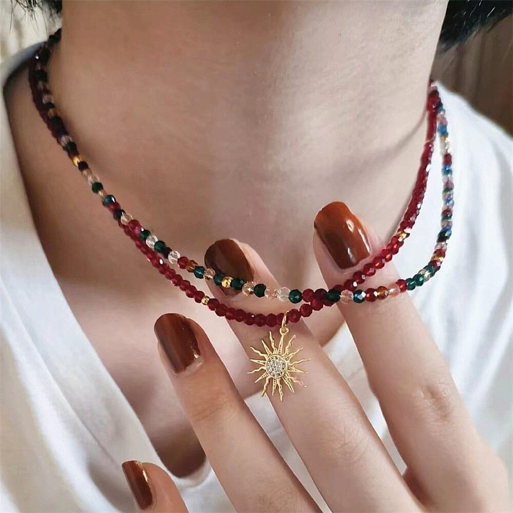 Collier en Spinelle Rouge "Sérénité de l'Âme"