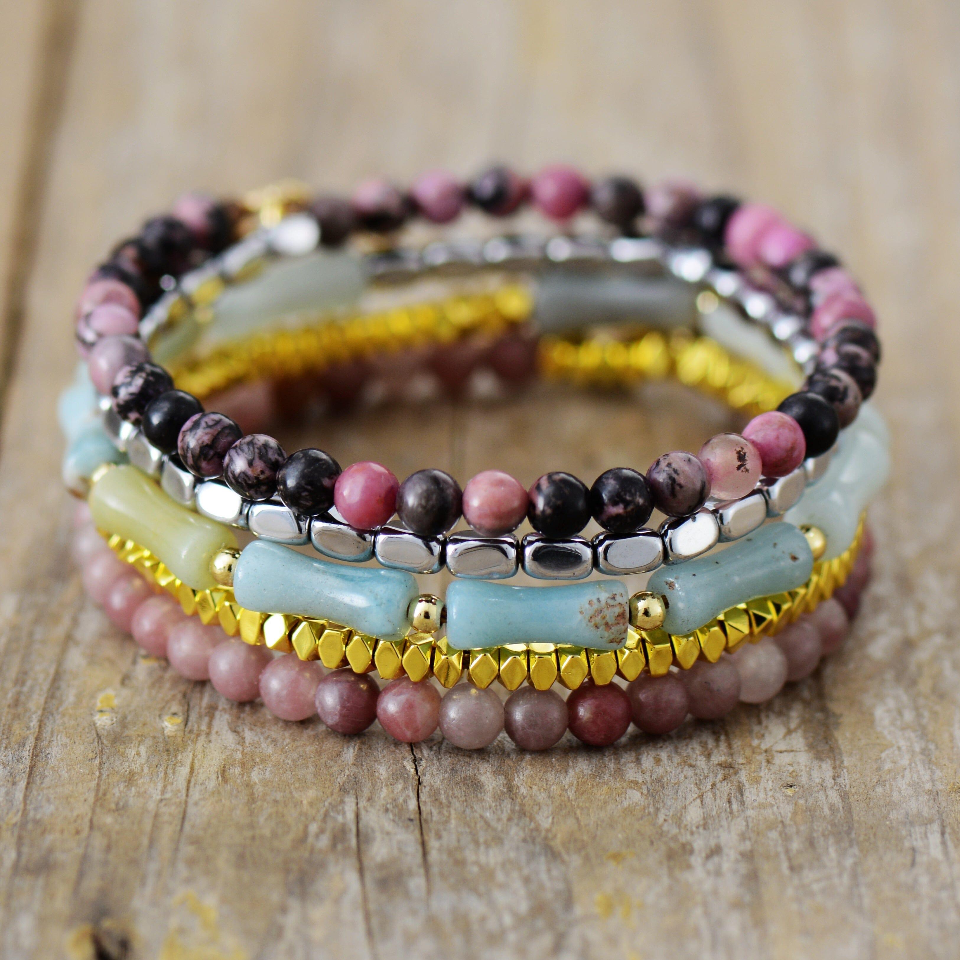 L'Accesoire Transformation Puissante en Amazonite, Jaspe et Rhodonite