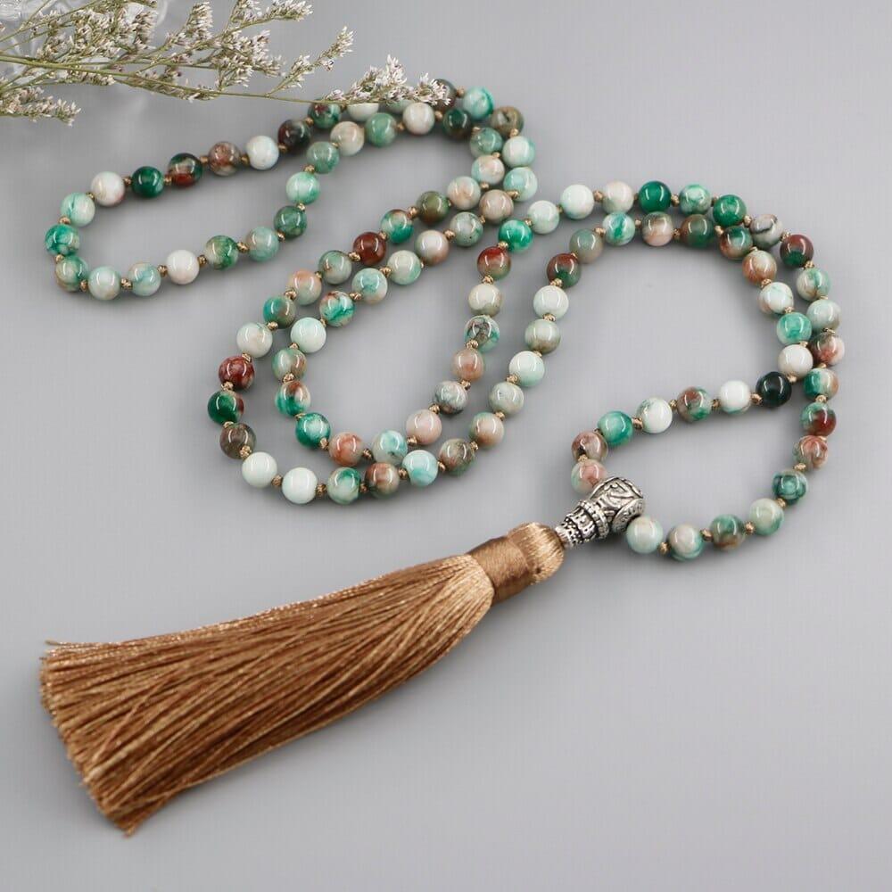 Collier Mala Esprit Rayonnant en Pierres Naturelles