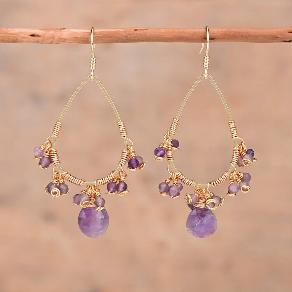 Boucles d'Oreilles Simple Sérénité en Pierres Naturelles