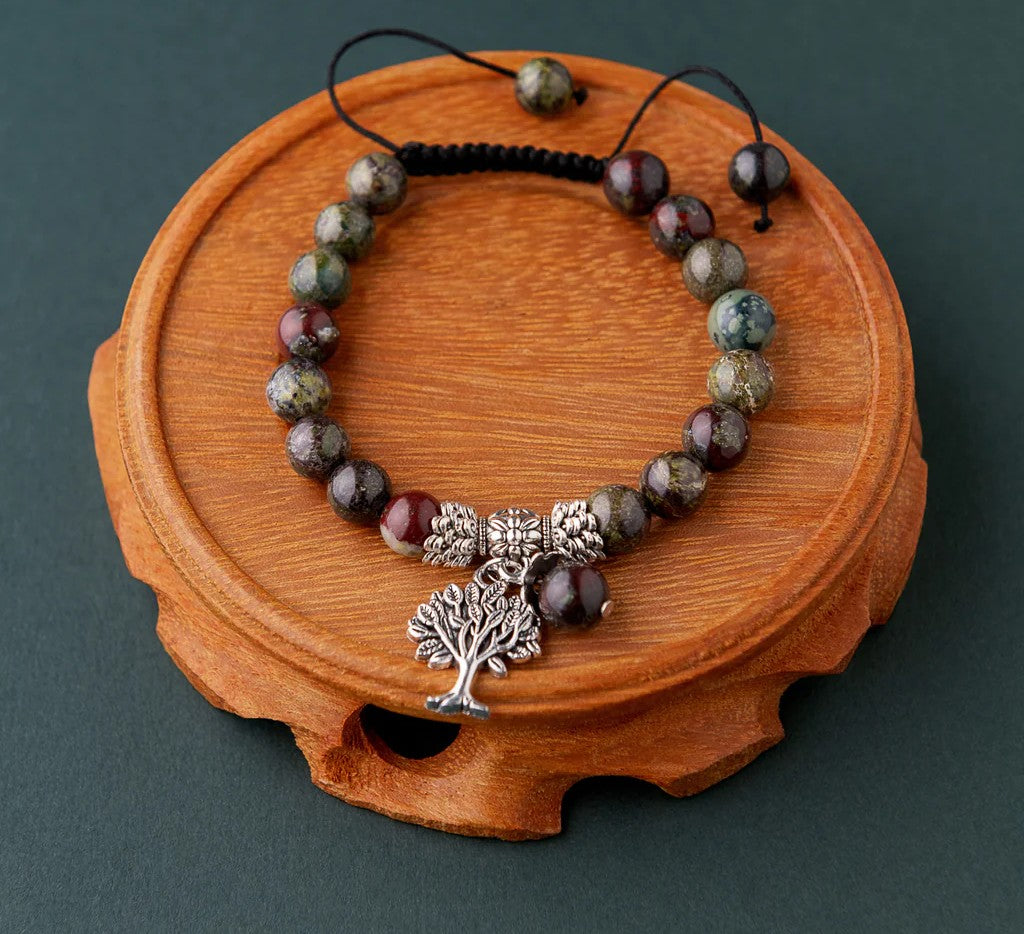 Bracelet Jaspe Dragon Sang Arbre de Vie