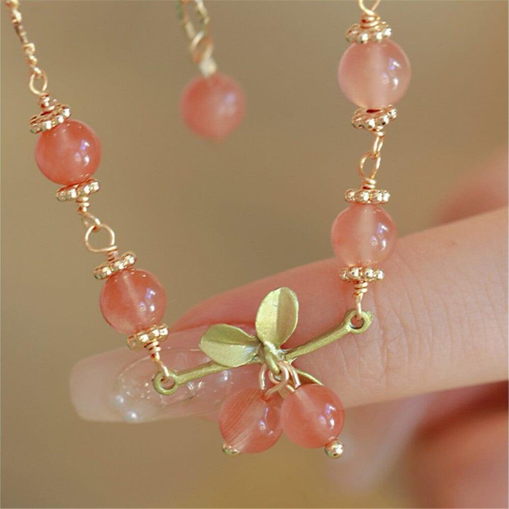 Bracelet Cerise Suave en Agate Rouge