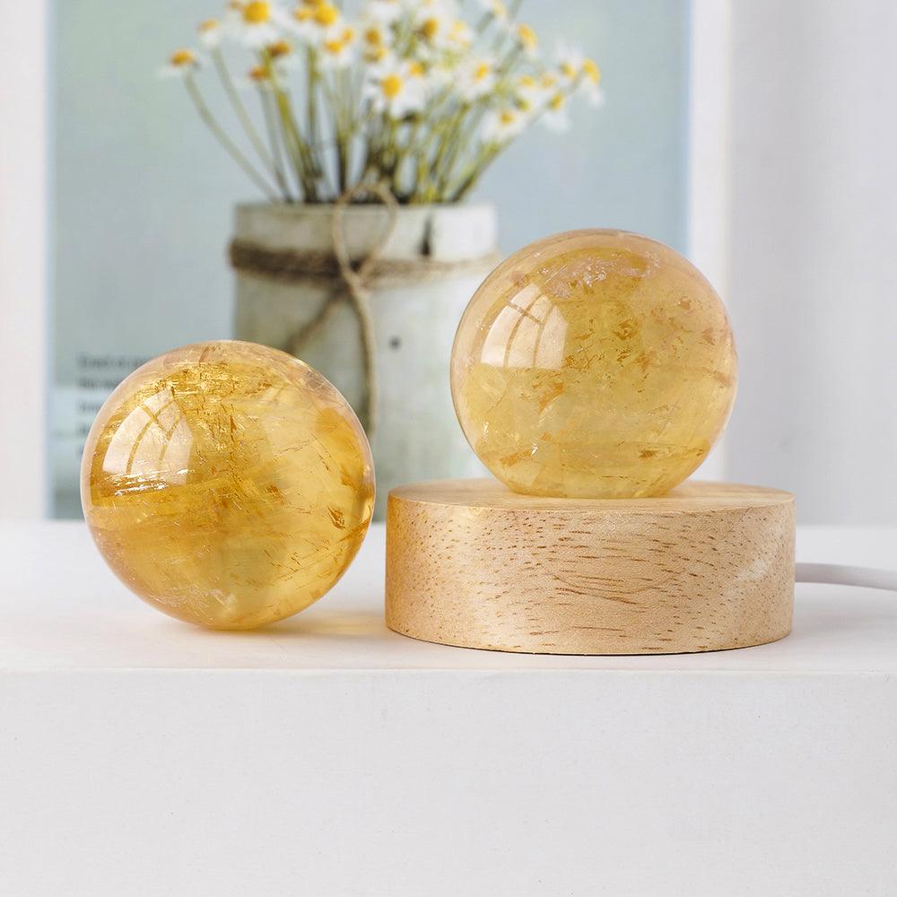 Lampe Sphère Éclat Doré en Calcite