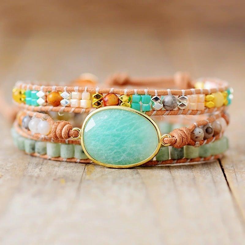 Bracelet Harmonie d'Âme en Jaspe, Amazonite et Jaspe