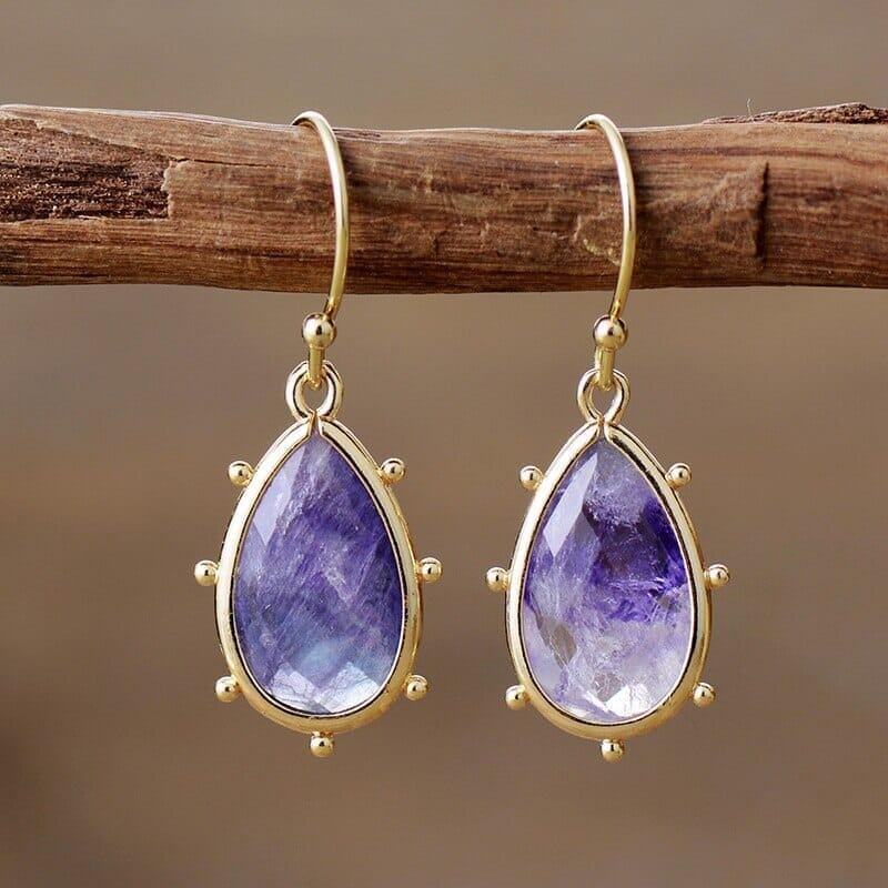Boucles d'Oreilles "Flux Harmonieux" en Fluorite
