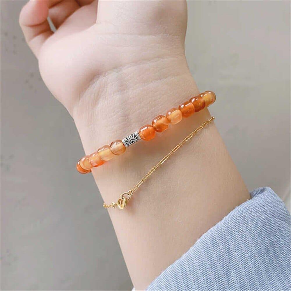 Bracelet Éclat Flamboyant en Agate Rouge